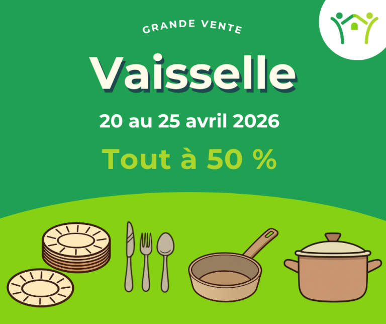 20 au 25 avril 2026, profitez de 50 % de rabais sur toute la vaisselle