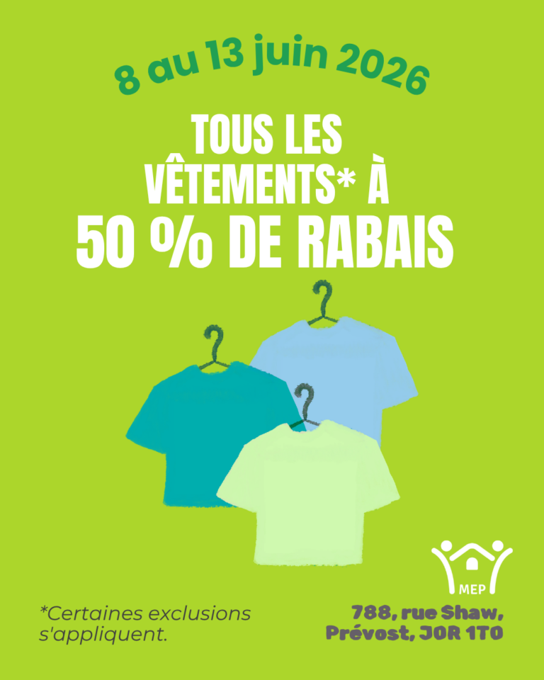 vente vetements 50% rabais MEP