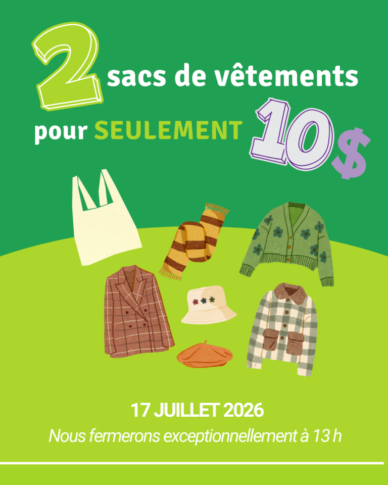 2 sacs pour 10 $